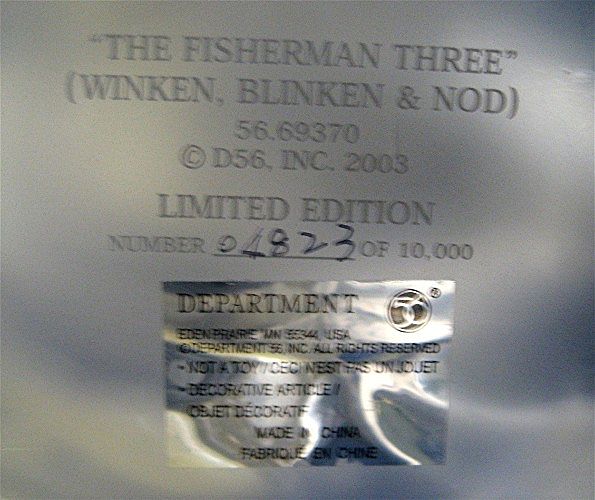 "The Fisherman Three" (Winken, Blinken & Nod) - Dept 56 Snowbabies Collector's Edition "The Fisherman Three" (Winken, Blinken & Nod) - Dept 56 Snowbabies Collector's Edition