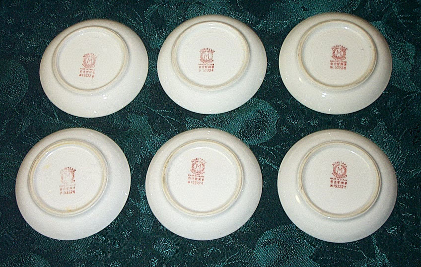 Six Noritake Azalea Pattern #312 Butter Chips Six Noritake Azalea Pattern #312 Butter Chips