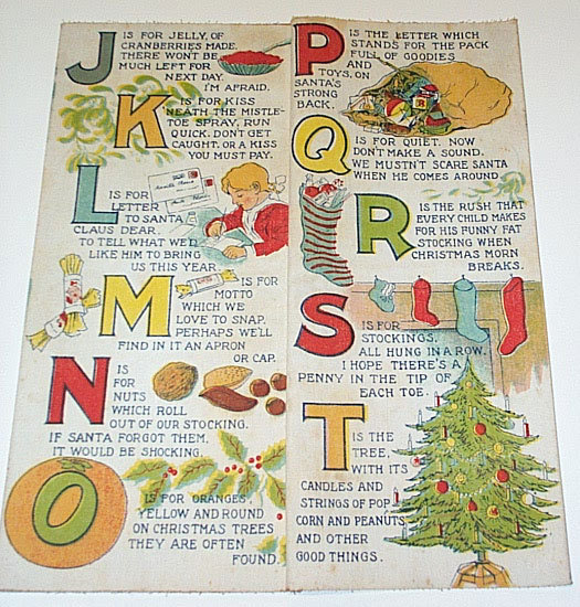 Rare 1910 Christmas ABC Muslin Cloth Book By Saalfield Rare 1910 Christmas ABC Muslin Cloth Book By Saalfield