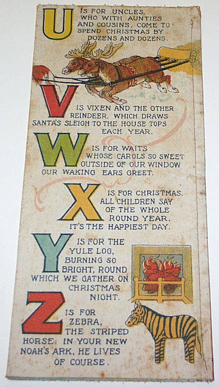 Rare 1910 Christmas ABC Muslin Cloth Book By Saalfield Rare 1910 Christmas ABC Muslin Cloth Book By Saalfield