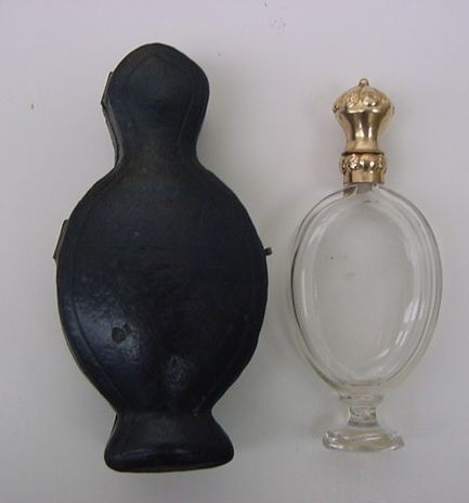 Antique Dutch Netherlands Hallmarked Gold Perfume Scents Glass Bottle In Leather Box 1800s Victorian Antique Dutch Netherlands Hallmarked Gold Perfume Scents Glass Bottle In Leather Box 1800s Victorian