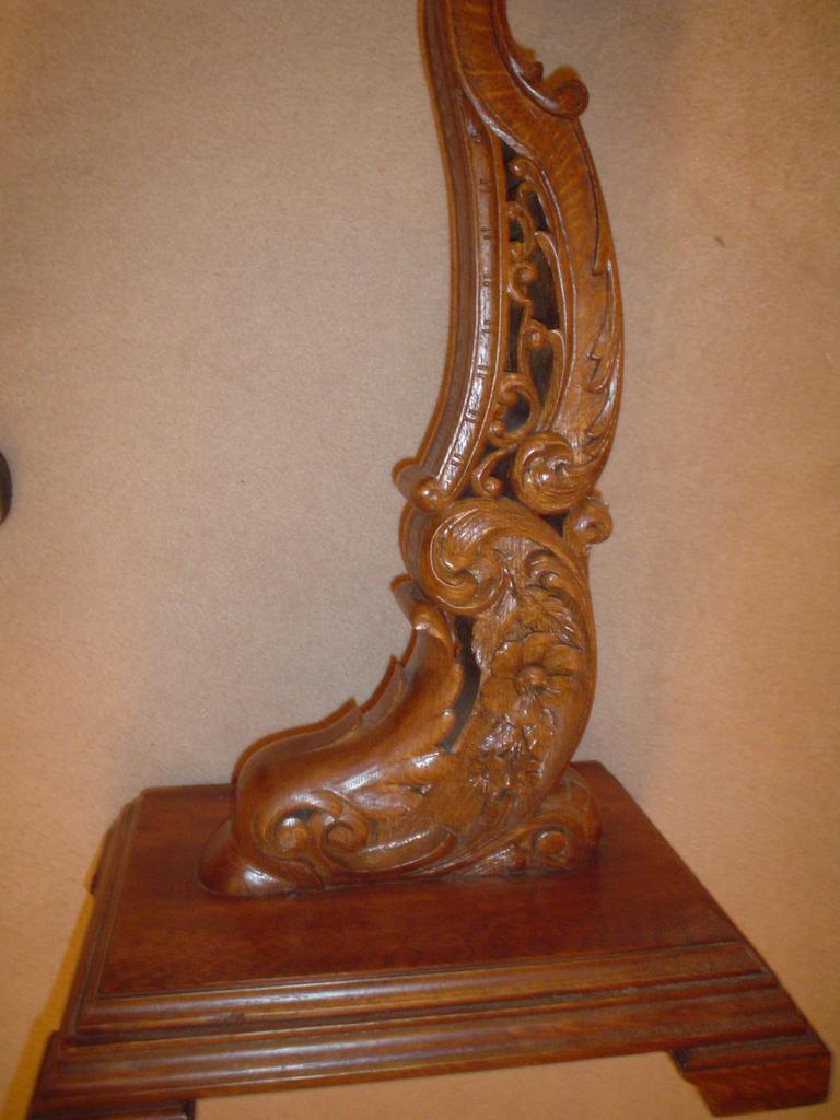 Quartersawn Oak Dolphin Carved Stand Quartersawn Oak Dolphin Carved Stand