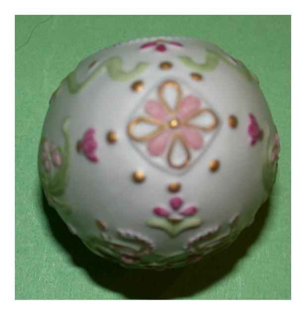 Exquisite Franklin Mint Porcelain Egg In Muted Pastels, With Stand, circa 1988 Exquisite Franklin Mint Porcelain Egg In Muted Pastels, With Stand, circa 1988