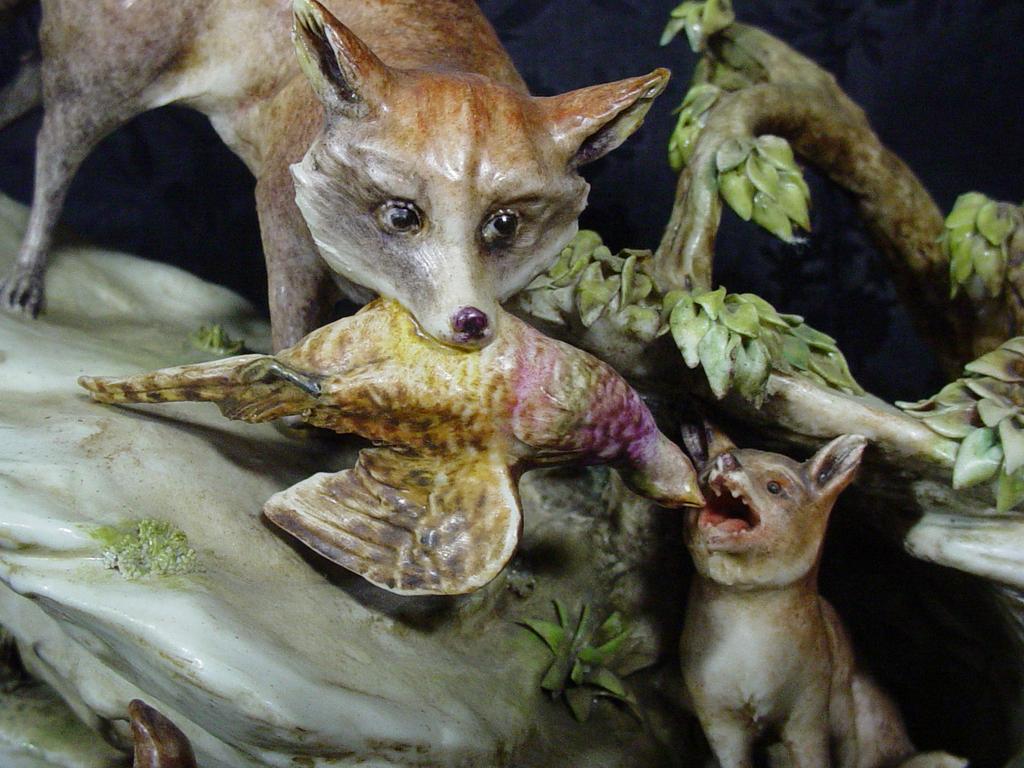 Borsato - "Foxes Lair" - Multi Figural Animal Group, Dramatic Realism; Signed, Vintage Borsato - "Foxes Lair" - Multi Figural Animal Group, Dramatic Realism; Signed, Vintage
