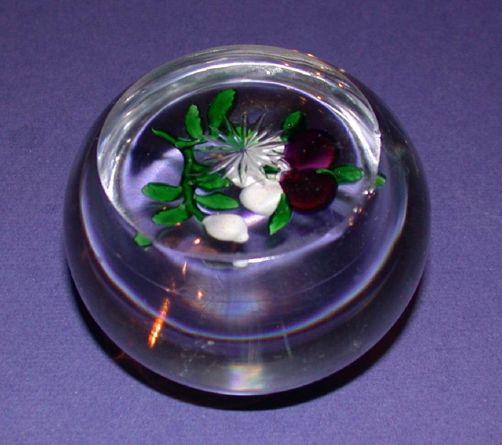 Antique Baccarat Paperweight - Pansy - Clear Star Cut Base. Circa 1850 Antique Baccarat Paperweight - Pansy - Clear Star Cut Base. Circa 1850