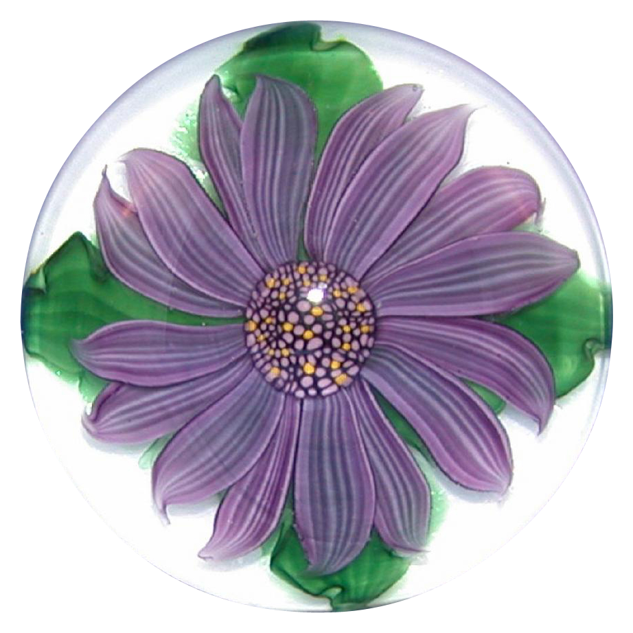 Personally Signed By Steven Lundberg - Magnificent Vintage Amethyst Flower Paperweight, c 1983 Personally Signed By Steven Lundberg - Magnificent Vintage Amethyst Flower Paperweight, c 1983