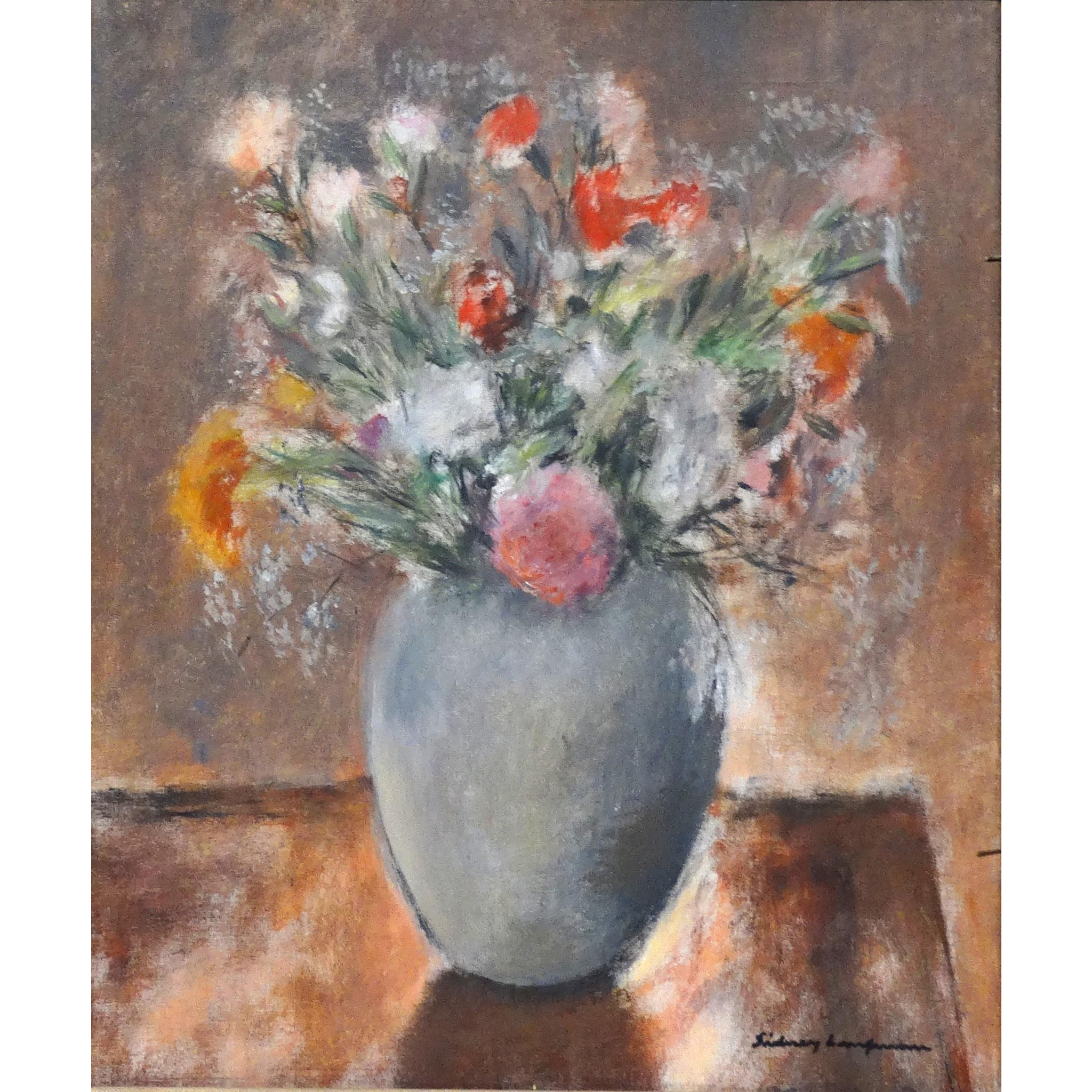Sidney Laufman, Well-Listed Florida Artist - Original Oil Painting - "Bouquet Of Flowers In A Vase" - Signed Sidney Laufman, Well-Listed Florida Artist - Original Oil Painting - "Bouquet Of Flowers In A Vase" - Signed