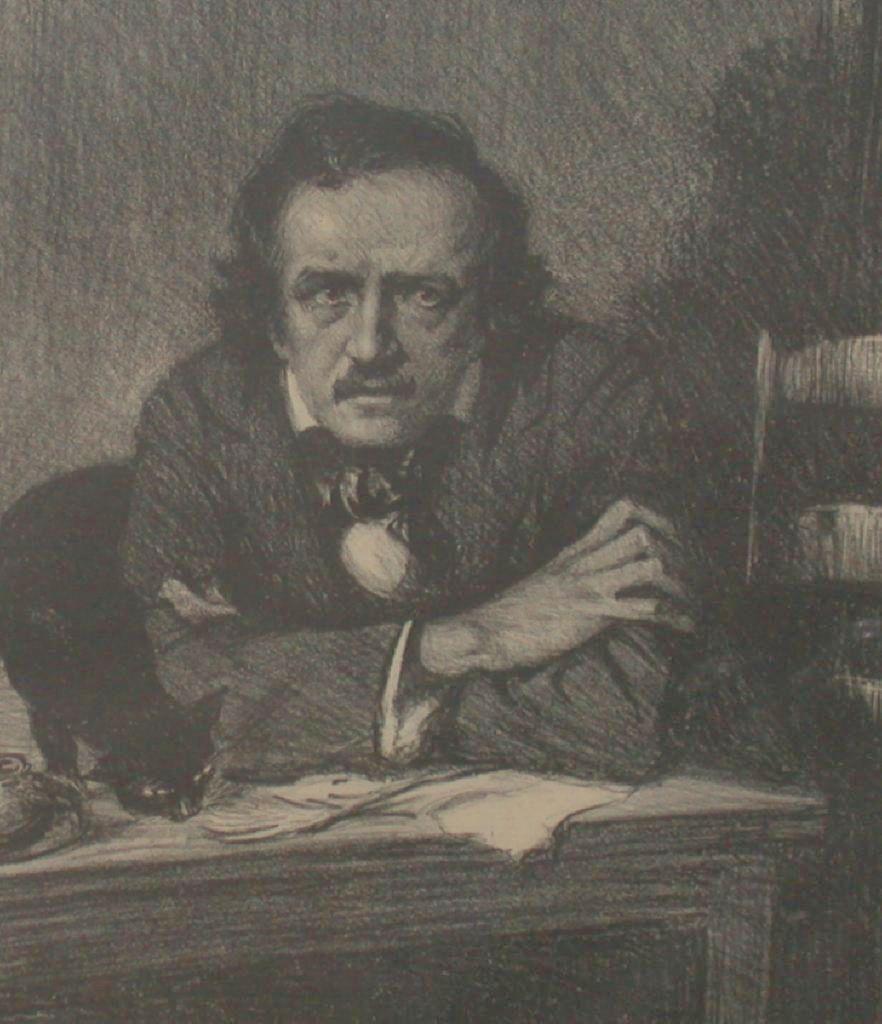 Samuel J. Woolf - Portrait Lithograph of Edgar Allen Poe - c 1930 Samuel J. Woolf - Portrait Lithograph of Edgar Allen Poe - c 1930