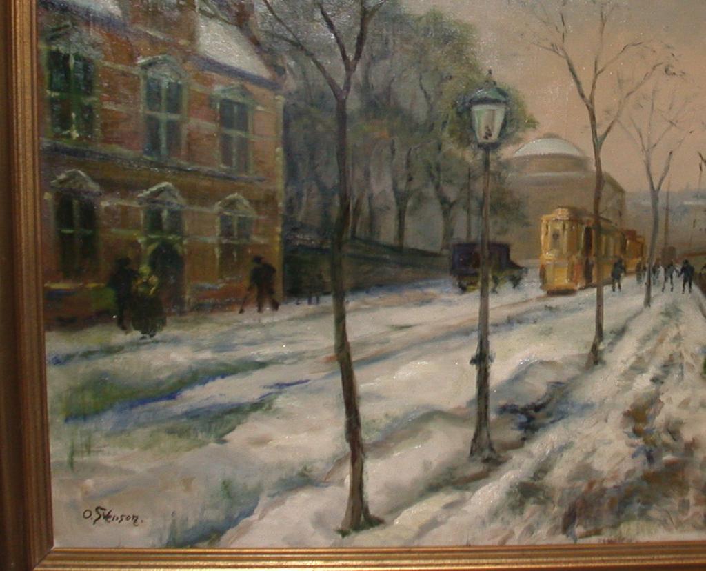 Oil On Canvas - Street Scene by Listed Danish Artist Ove Svenson Oil On Canvas - Street Scene by Listed Danish Artist Ove Svenson