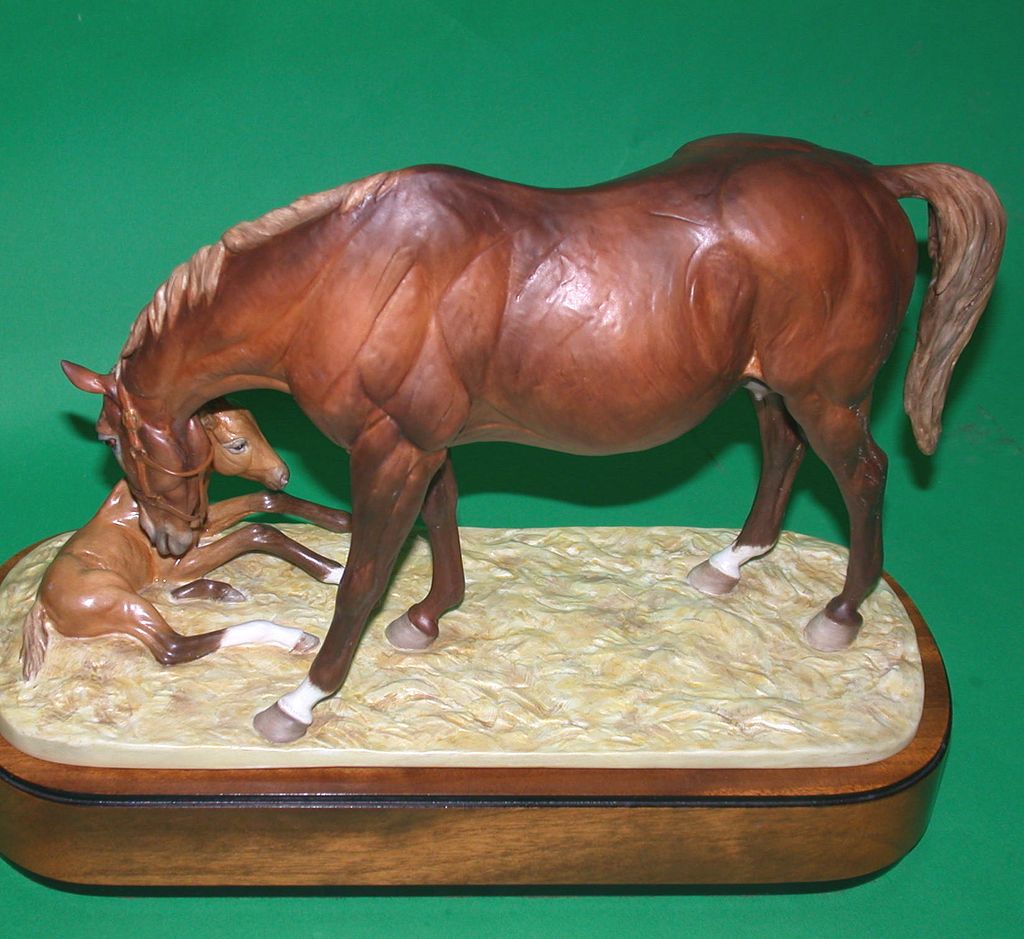 Royal Worcester "The New Born" by Doris Lindner, Signed and Numbered, Closed Limited Edition, c 1975 Royal Worcester "The New Born" by Doris Lindner, Signed and Numbered, Closed Limited Edition, c 1975