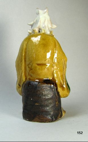 Chinese Mudman Sage With Fan and Scroll, c 1920s Chinese Mudman Sage With Fan and Scroll, c 1920s