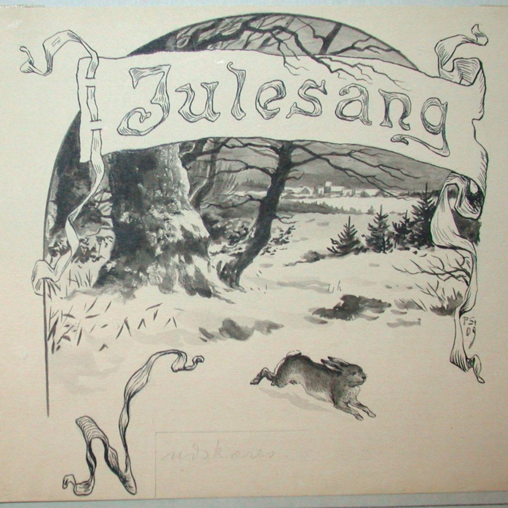Antique Original Drawing by Poul Steffensen (1866-1923), Signed and Dated 1909 Antique Original Drawing by Poul Steffensen (1866-1923), Signed and Dated 1909