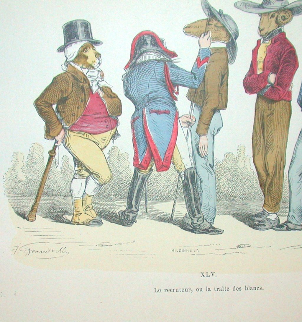Grandville (Jean Ignace Isidore Gérard) (1803 - 1847) - Les Métamorphoses du jour (1828–29) Plate XLV Grandville (Jean Ignace Isidore Gérard) (1803 - 1847) - Les Métamorphoses du jour (1828–29) Plate XLV