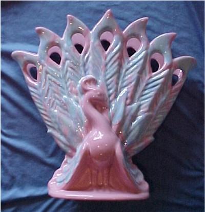 Peacock Jewelry Stand on Royal Haeger Pink Peacock Vase From Bassescreek On Ruby Lane