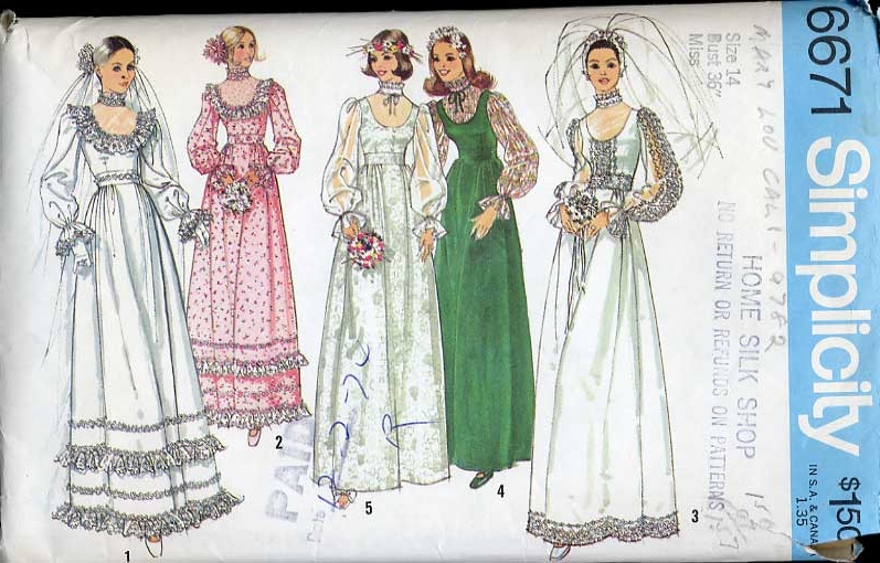 Gorgeous Young Edwardianstyle'Hippie' bridal or prom gown pattern