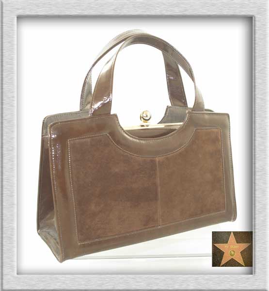 1950s 'Crinkle' Patent  Soft Suede Leather NATURALIZER Handbag~Very ...