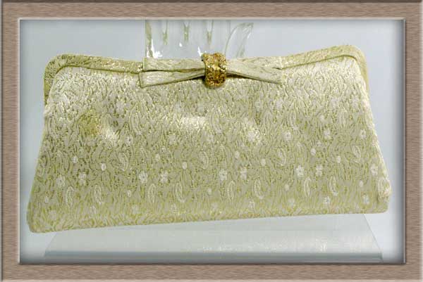 Loong Sleek 'Miss MOD' Golden Paisley & Posies Clutch Purse~As Is, DIY Loong Sleek 'Miss MOD' Golden Paisley & Posies Clutch Purse~As Is, DIY