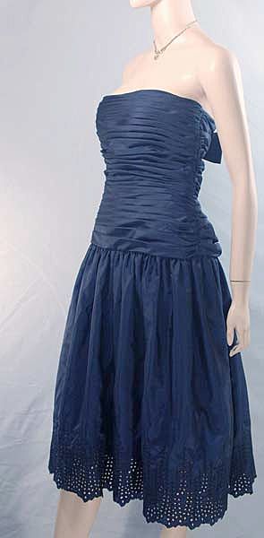 Material Girl '80s Strapless Ruched Taffeta Eyelet Hem Party Dress~Net Crinoline! Material Girl '80s Strapless Ruched Taffeta Eyelet Hem Party Dress~Net Crinoline!