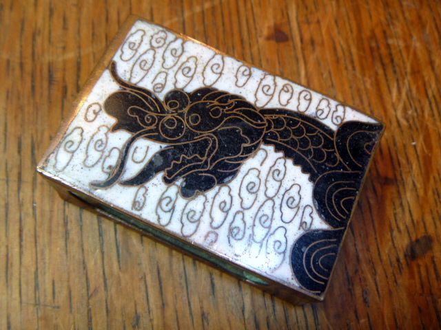 Vintage Cloisonne Matchbox Holder Vintage Cloisonne Matchbox Holder