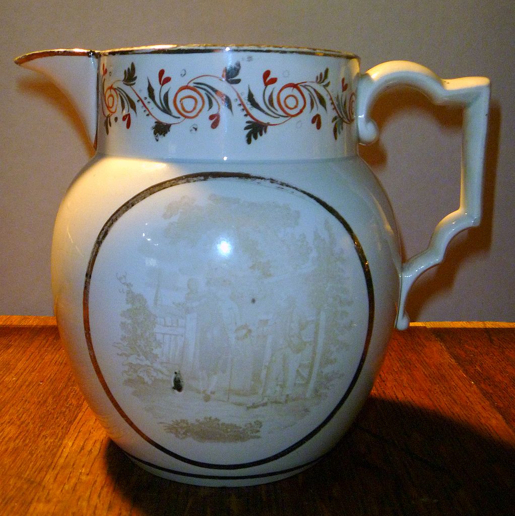 Antique Pearlware Silver Luster Pitcher Antique Pearlware Silver Luster Pitcher