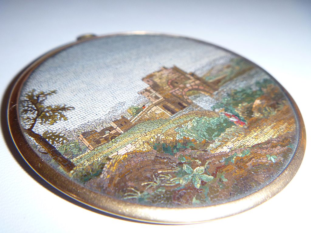 Antique 18th Century Micro Mosaic Pendant. Antique 18th Century Micro Mosaic Pendant.