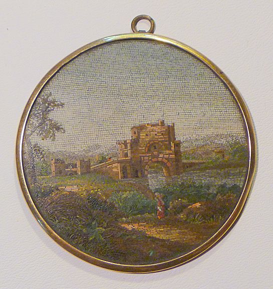 Antique 18th Century Micro Mosaic Pendant. Antique 18th Century Micro Mosaic Pendant.