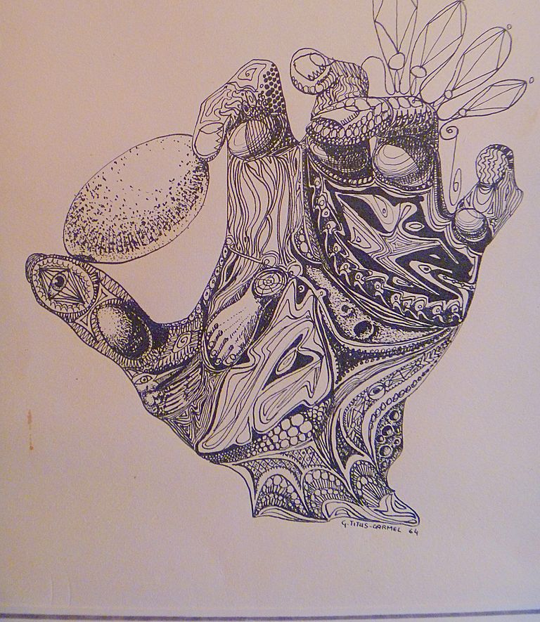 Pen & Ink Drawing By Gerard Titus-Carmel Pen & Ink Drawing By Gerard Titus-Carmel
