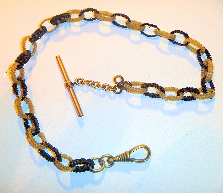 Antique Victorian Horse Hair Watch chain Antique Victorian Horse Hair Watch chain