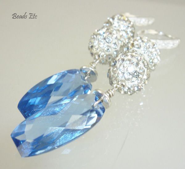 15.15ct AAA Blue Topaz & Sterling Earrings 15.15ct AAA Blue Topaz & Sterling Earrings