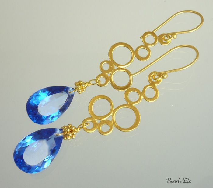 'Bubbles' Blue Topaz Vermeil Earrings 'Bubbles' Blue Topaz Vermeil Earrings