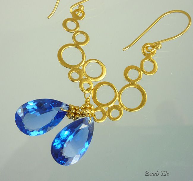 'Bubbles' Blue Topaz Vermeil Earrings 'Bubbles' Blue Topaz Vermeil Earrings
