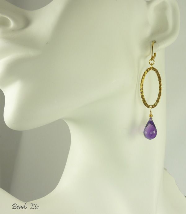 AAA Amethyst & 24k Gold Vermeil Earrings AAA Amethyst & 24k Gold Vermeil Earrings