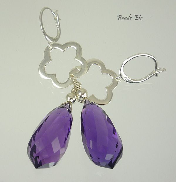 38.68ct Amethyst Sterling Silver Earrings 38.68ct Amethyst Sterling Silver Earrings