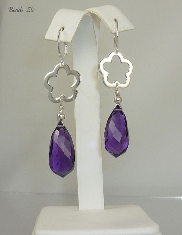 38.68ct Amethyst Sterling Silver Earrings 38.68ct Amethyst Sterling Silver Earrings