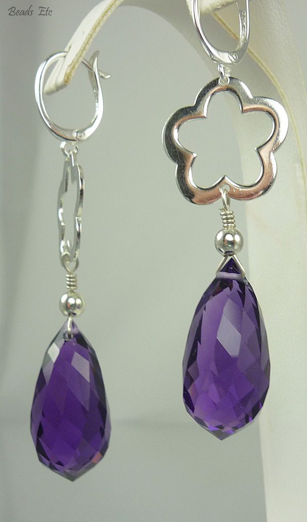 38.68ct Amethyst Sterling Silver Earrings 38.68ct Amethyst Sterling Silver Earrings