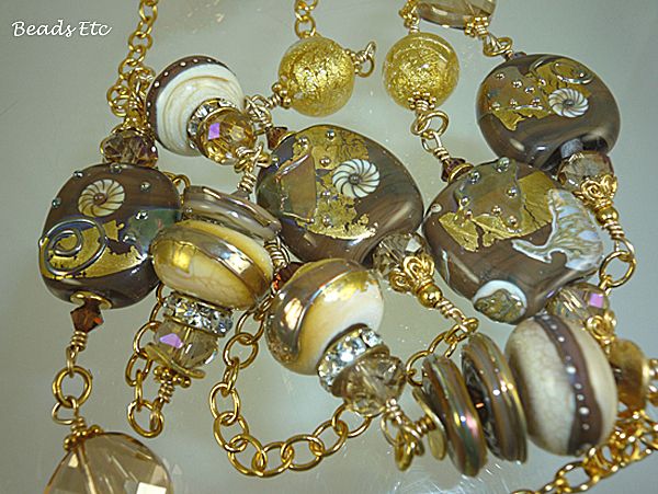 20% Off "Latte" Long Art Glass and 24k Vermeil Necklace 20% Off "Latte" Long Art Glass and 24k Vermeil Necklace