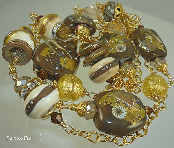 20% Off "Latte" Long Art Glass and 24k Vermeil Necklace 20% Off "Latte" Long Art Glass and 24k Vermeil Necklace