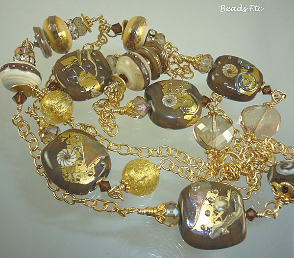 20% Off "Latte" Long Art Glass and 24k Vermeil Necklace 20% Off "Latte" Long Art Glass and 24k Vermeil Necklace