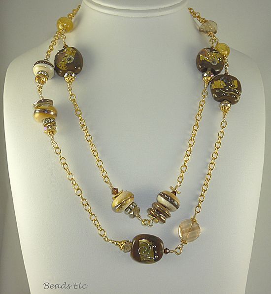 20% Off "Latte" Long Art Glass and 24k Vermeil Necklace 20% Off "Latte" Long Art Glass and 24k Vermeil Necklace