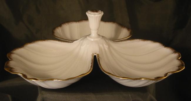Lenox Three-Part Scallop Shell Handled Tidbit Lenox Three-Part Scallop Shell Handled Tidbit