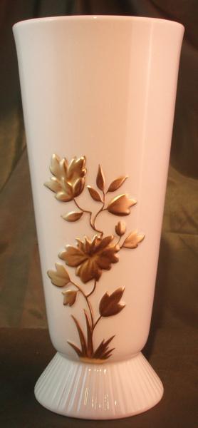Lenox Blue Mark Vase with Raised Gold Floral Decoration Lenox Blue Mark Vase with Raised Gold Floral Decoration