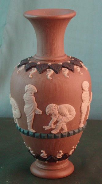 Doulton Lambeth Silicon Ware Vase - Boys in Cloaks Doulton Lambeth Silicon Ware Vase - Boys in Cloaks