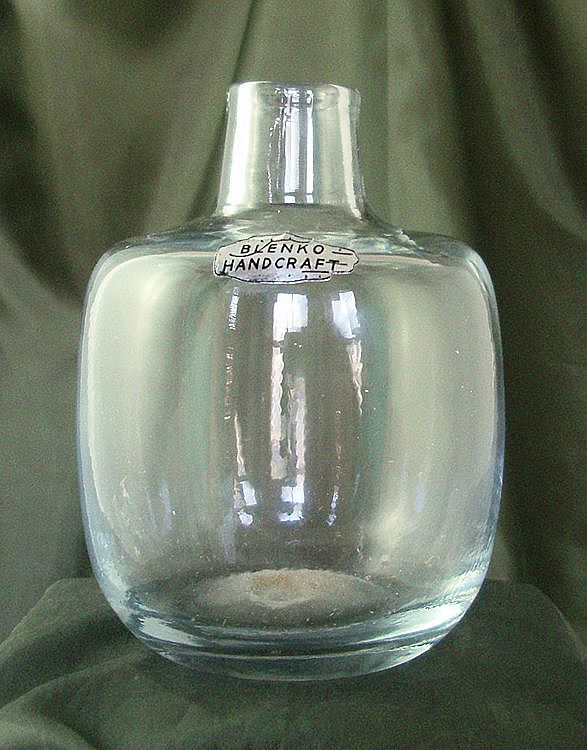 Blenko Candle-Vase #6424 in Crystal - Design by Joel Myers Blenko Candle-Vase #6424 in Crystal - Design by Joel Myers