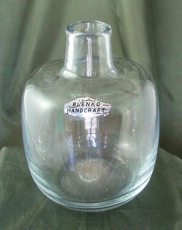 Blenko Candle-Vase #6424 in Crystal - Design by Joel Myers Blenko Candle-Vase #6424 in Crystal - Design by Joel Myers