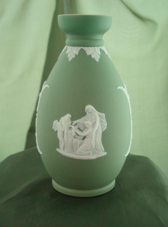 Wedgwood Sage Green Dip Jasperware Bud Vase Wedgwood Sage Green Dip Jasperware Bud Vase