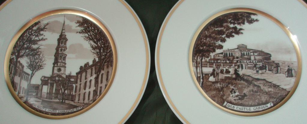Lenox Historical China Dinner Plates - Designs by Minga Pope Patchin Lenox Historical China Dinner Plates - Designs by Minga Pope Patchin