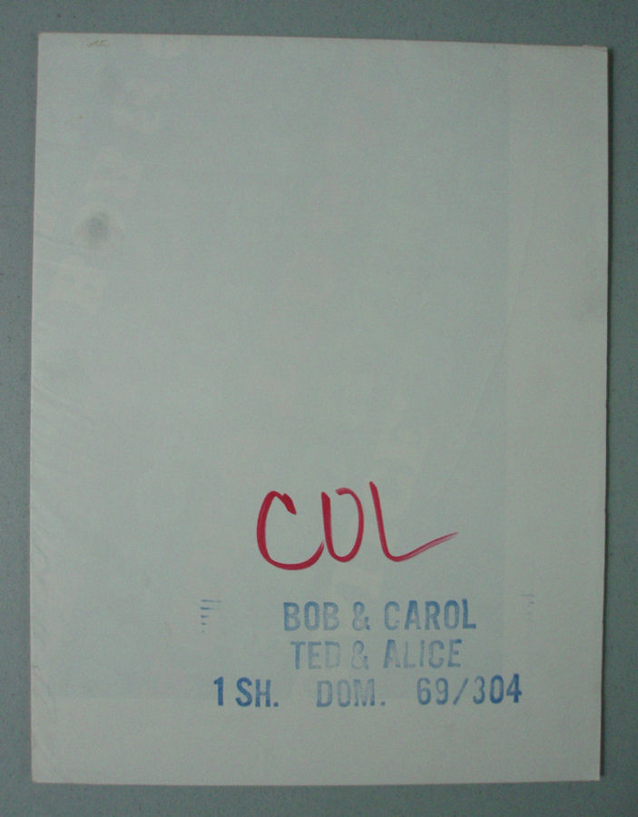 Bob & Ted & Carol & Alice Original Theatrical Poster - Style A Bob & Ted & Carol & Alice Original Theatrical Poster - Style A