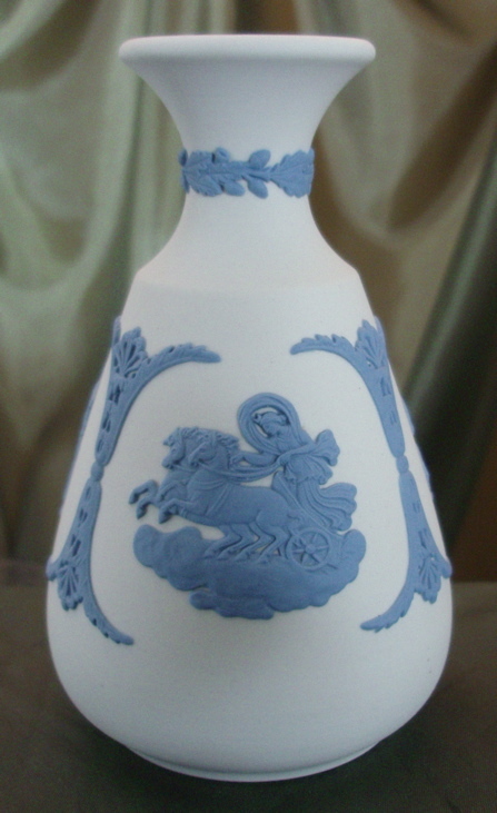 Wedgwood Reverse Jasperware Bottle Vase Wedgwood Reverse Jasperware Bottle Vase