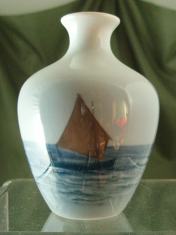 Royal Copenhagen Miniature Vase with Sailboat Royal Copenhagen Miniature Vase with Sailboat