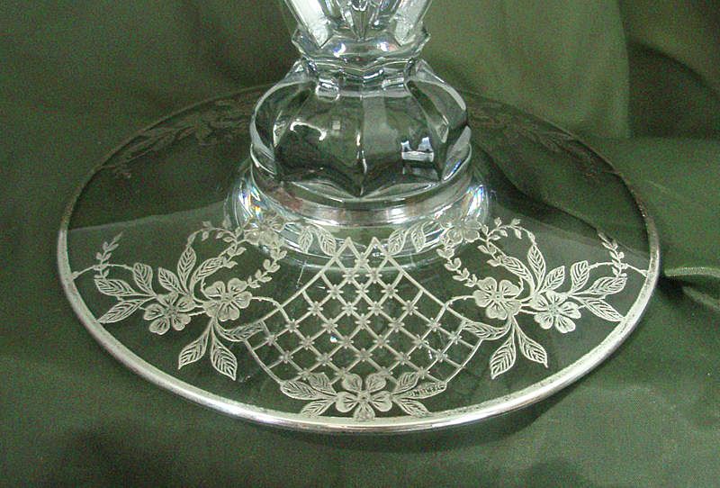 Heisey #402 Gothic Candelabra with Silver Overlay Heisey #402 Gothic Candelabra with Silver Overlay